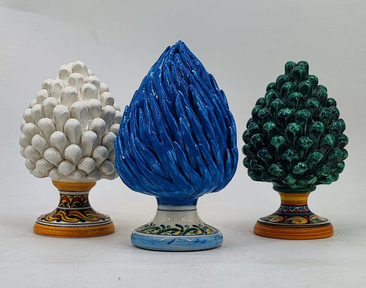 Handmade Sicilian Ceramic Pine Cone – Italian Caltagirone Home Decor