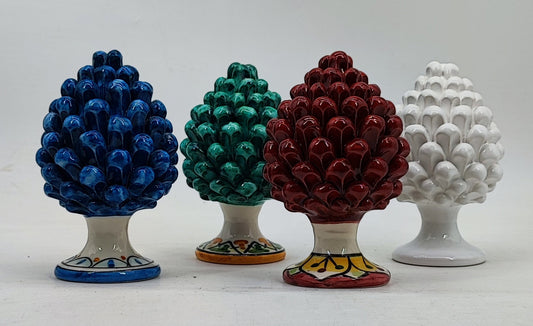Handmade Sicilian Ceramic Pine Cone – Caltagirone Home Décor – Color Choice – 17 cm