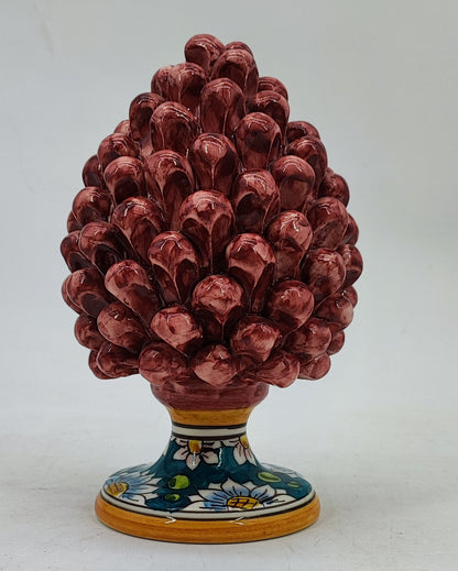 Handmade Sicilian Ceramic Pine Cone – 22 cm Taormina-Inspired Italian Décor