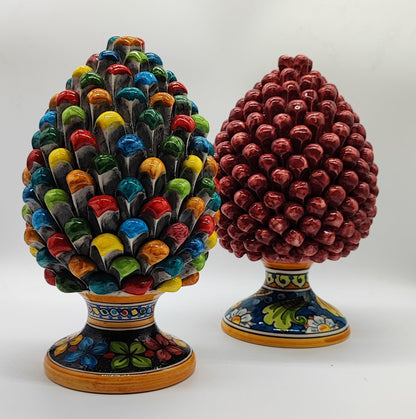 PRICE INCLUDES ONE CERAMIC PINE CONE. PLEASE SELECT MULTICOLOR OR BURGUNDY RED.