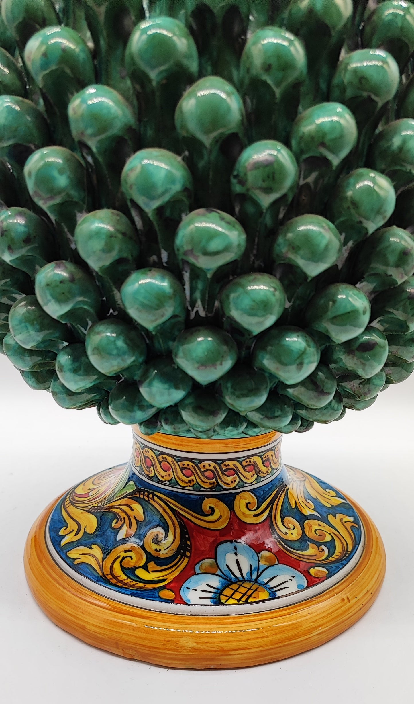 Large Sicilian Ceramic Pine Cone 42 cm – Handmade Italian Pigna
