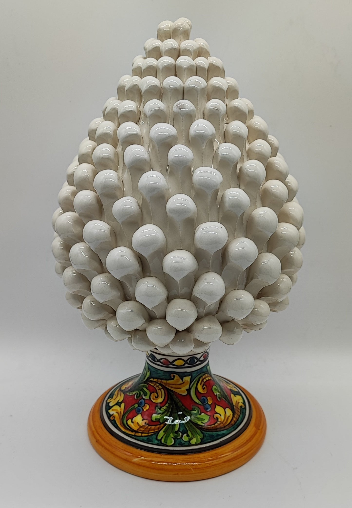 Sicilian Ceramic Pine Cone 32 cm – Handmade Italian Pigna