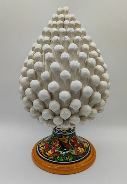 Sicilian Ceramic Pine Cone 32 cm – Handmade Italian Pigna