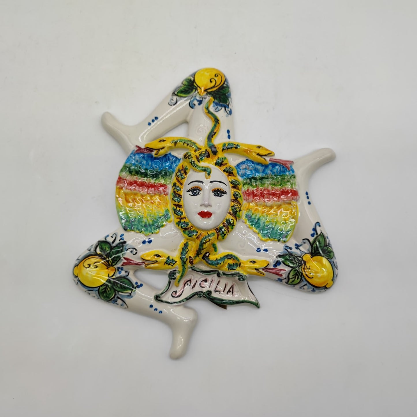  Trinacria siciliana in ceramica di Caltagirone