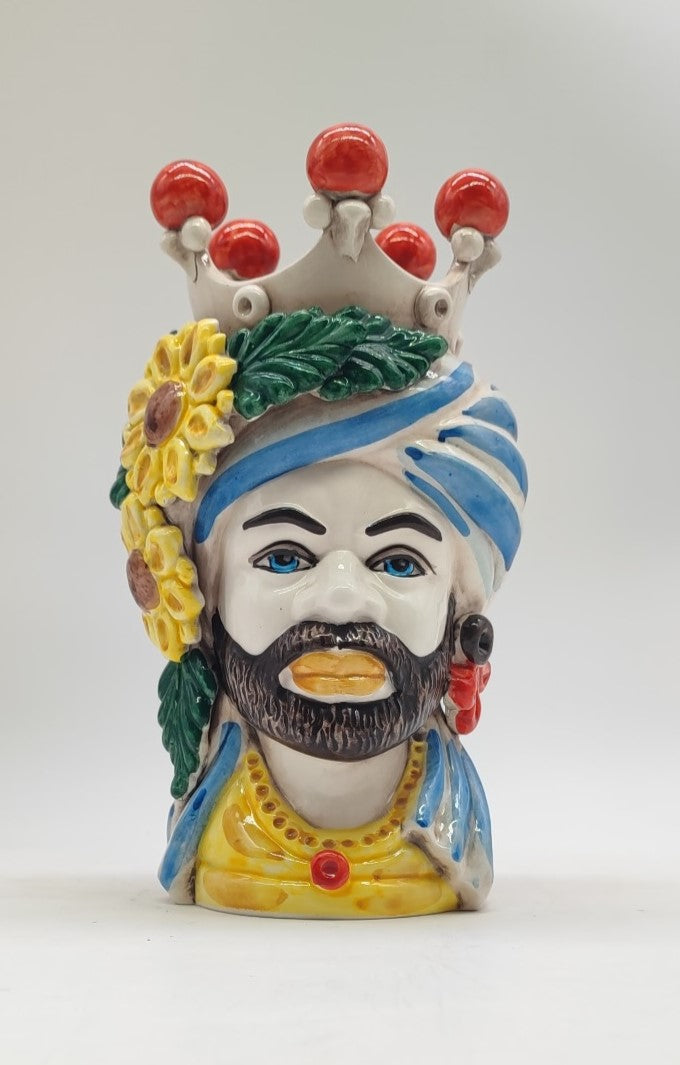 Handcrafted Ceramica di Caltagirone Sicilian Moorish Heads