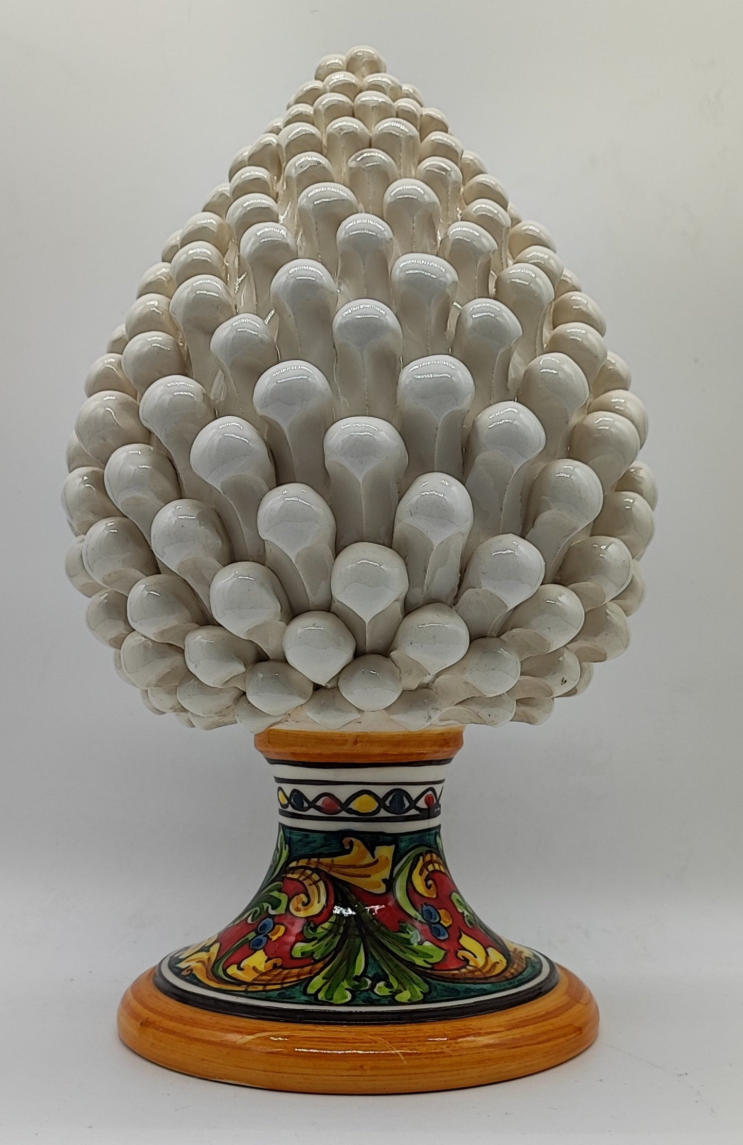 Sicilian Ceramic Pine Cone 32 cm – Handmade Italian Pigna