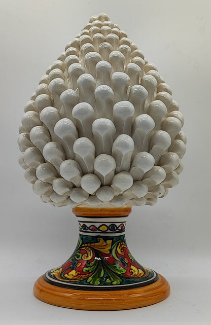 Sicilian Ceramic Pine Cone 32 cm – Handmade Italian Pigna