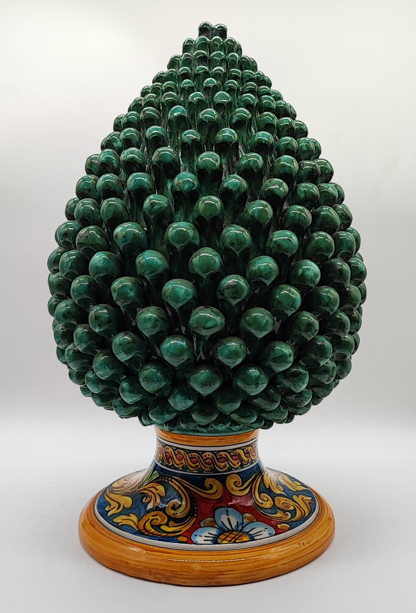 Large Sicilian Ceramic Pine Cone 42 cm – Handmade Italian Pigna