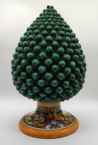 Large Sicilian Ceramic Pine Cone 42 cm – Handmade Italian Pigna