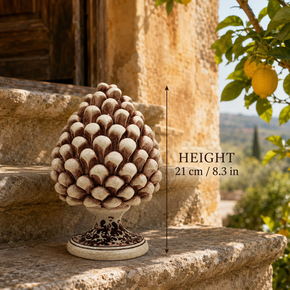 Handmade Sicilian Ceramic Pine Cone – Rustic Italian Home Decor