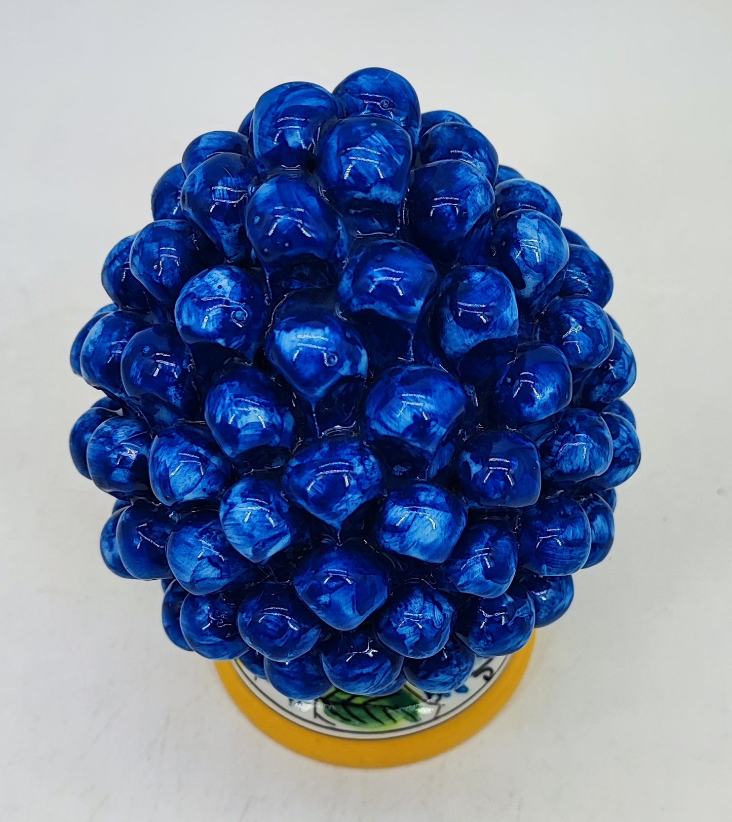 Handmade Sicilian Ceramic Pine Cone – 22 cm Italian Good Luck Decoration