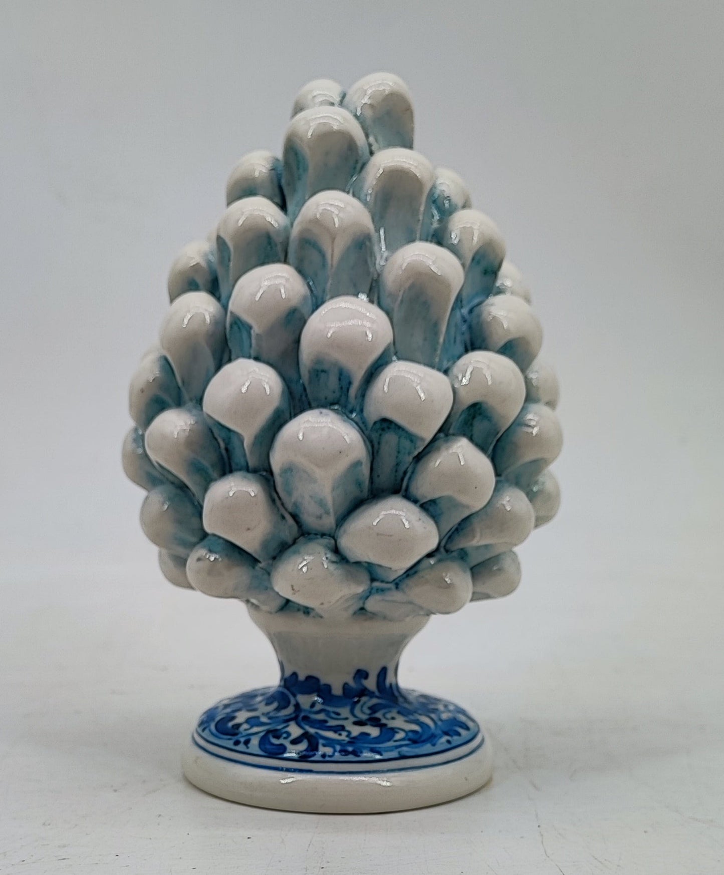 Handmade Sicilian Ceramic Pine Cone 15 cm – Antique Mediterranean Decor