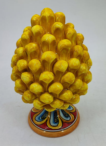 Handmade Sicilian Ceramic Pine Cone – 22 cm Taormina-Inspired Italian Décor