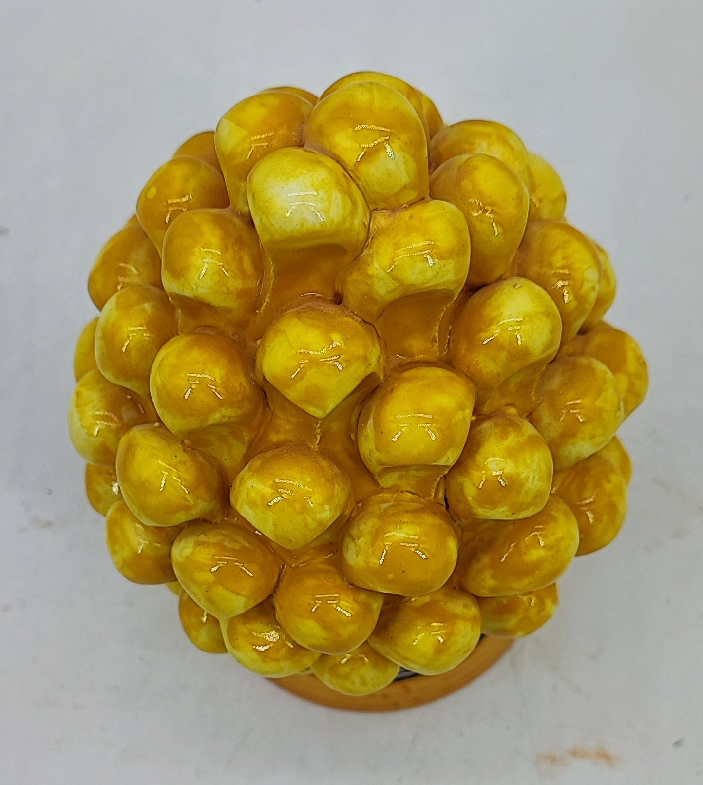 Handmade Sicilian Ceramic Pine Cone 15 cm – Antique Mediterranean Decor