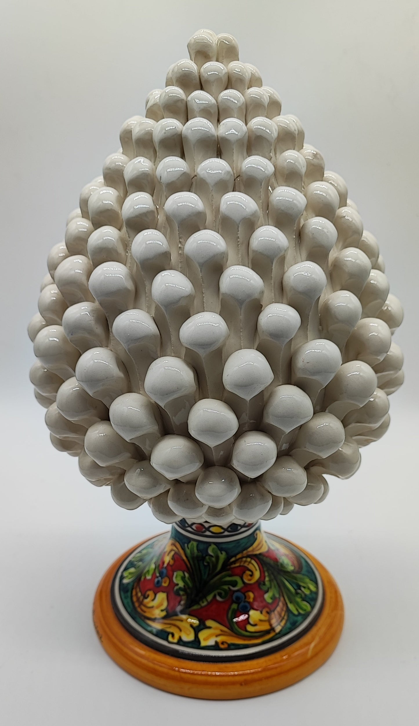 Sicilian Ceramic Pine Cone 32 cm – Handmade Italian Pigna