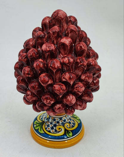 Handmade Sicilian Ceramic Pine Cone – 22 cm Italian Good Luck Decoration