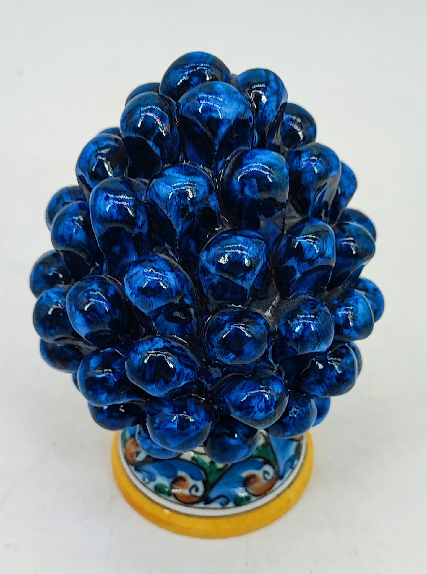 Handmade Sicilian Ceramic Pine Cone 17 cm – Italian Good Luck Home Decor