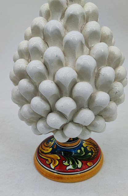 Handmade Sicilian Ceramic Pine Cone 22 cm – Palermo Majolica Italian Home Decoration