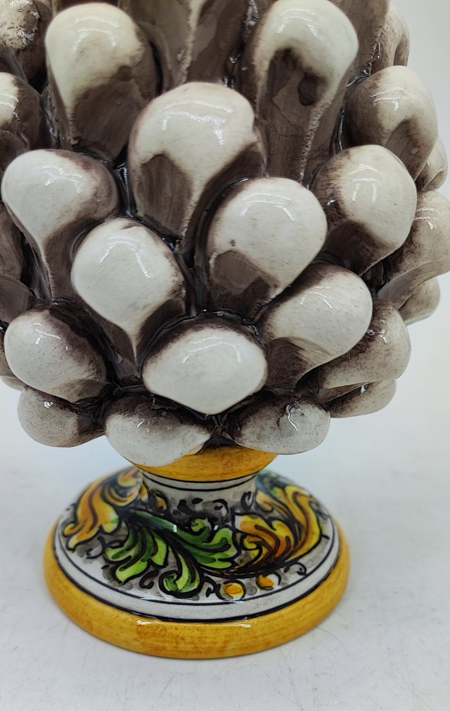 Handmade Sicilian Ceramic Pine Cone 17 cm – Colorful Italian Home Decor