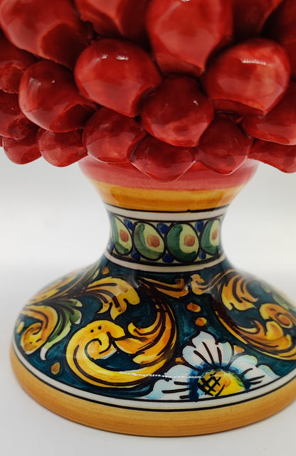 Handmade Sicilian Ceramic Pine Cone 28 cm – Yellow or Red Caltagirone Pigna