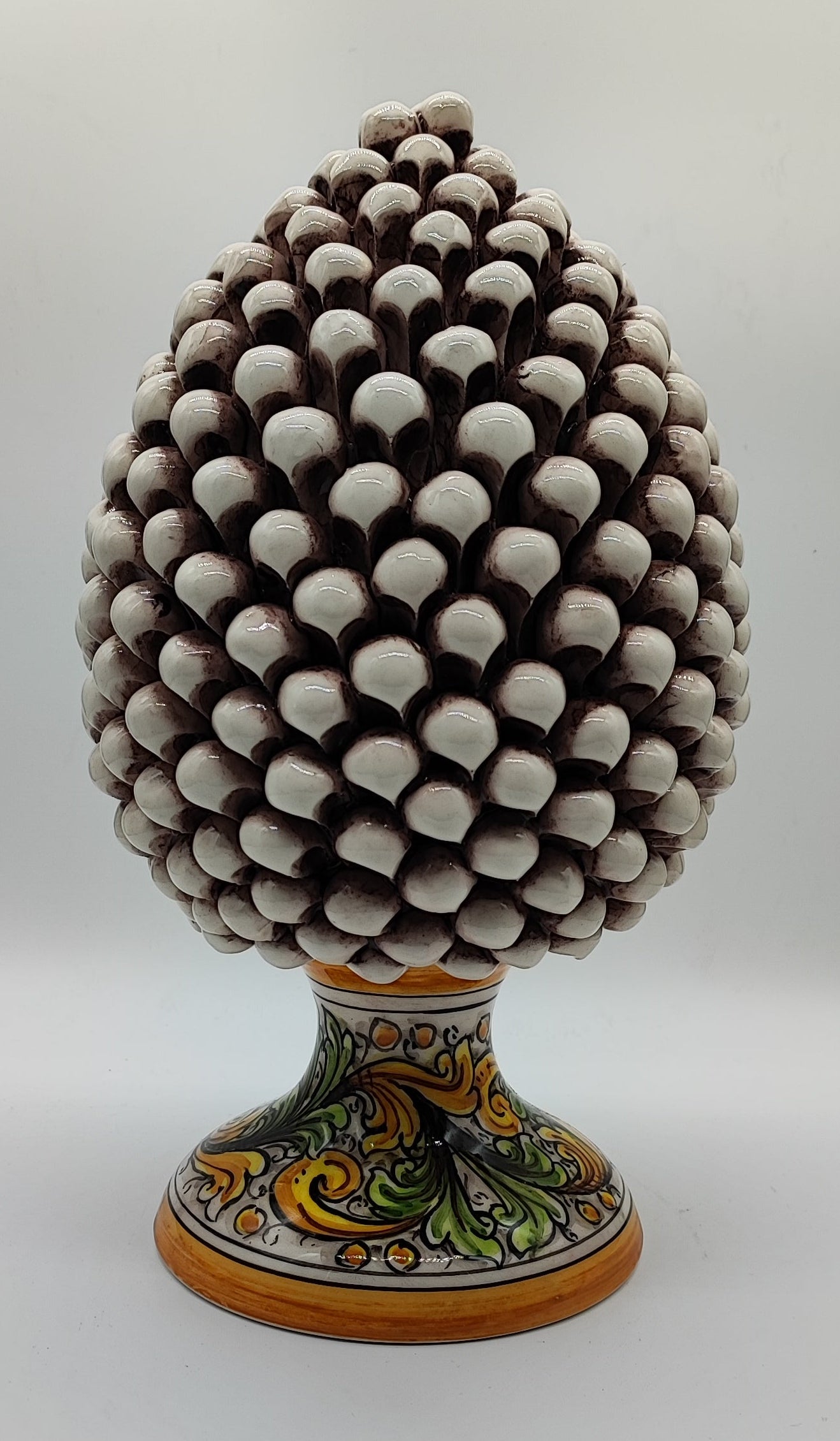 Sicilian Ceramic Pine Cone 32 cm – Handmade Italian Pigna