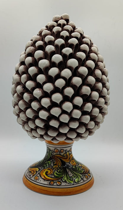 Sicilian Ceramic Pine Cone 32 cm – Handmade Italian Pigna