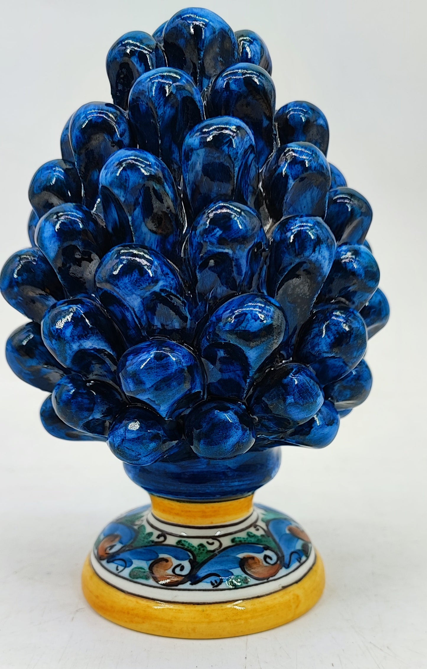 Handmade Sicilian Ceramic Pine Cone 17 cm – Italian Good Luck Home Decor