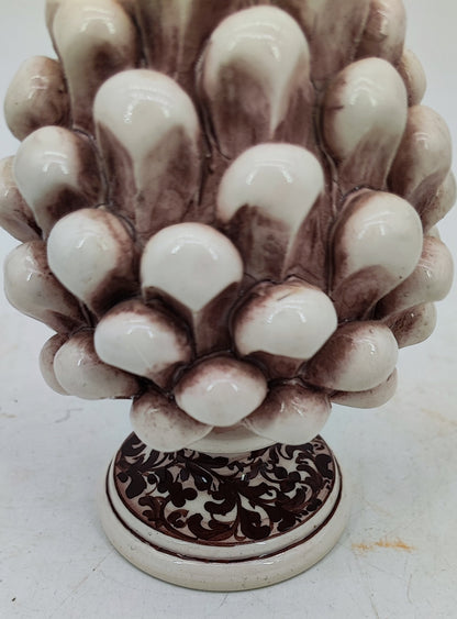 Handmade Sicilian Ceramic Pine Cone 15 cm – Antique Mediterranean Decor
