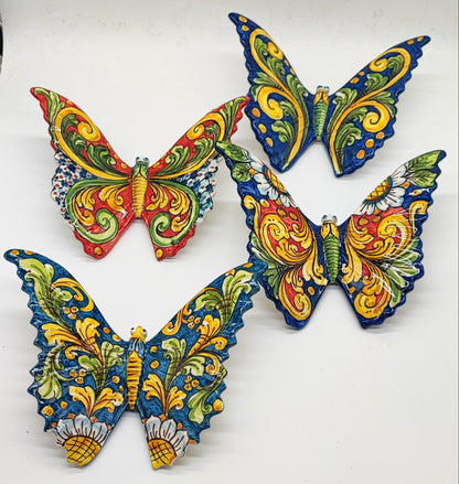 farfalle-ceramica-siciliana-decorazione-parete