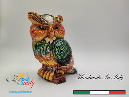 Sicilian Handmade Ceramica di Caltagirone Owls