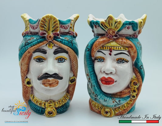 Ceramica di Caltagirone "Sicilian (Africane Model) Moorish Heads