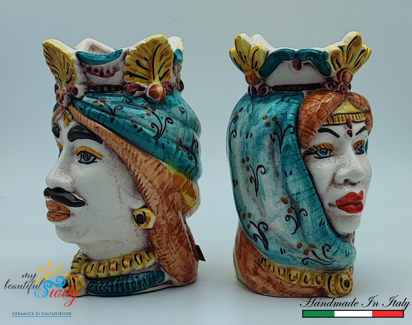 Ceramica di Caltagirone "Sicilian (Africane Model) Moorish Heads