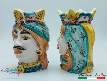 Ceramica di Caltagirone "Sicilian (Africane Model) Moorish Heads