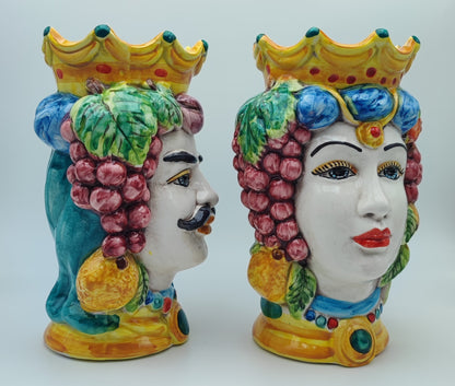 Teste di Moro Siciliane in Ceramica di Caltagirone Artigianali - modello Greco