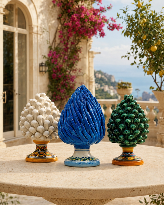 Handmade Sicilian Ceramic Pine Cone – Italian Caltagirone Home Decor