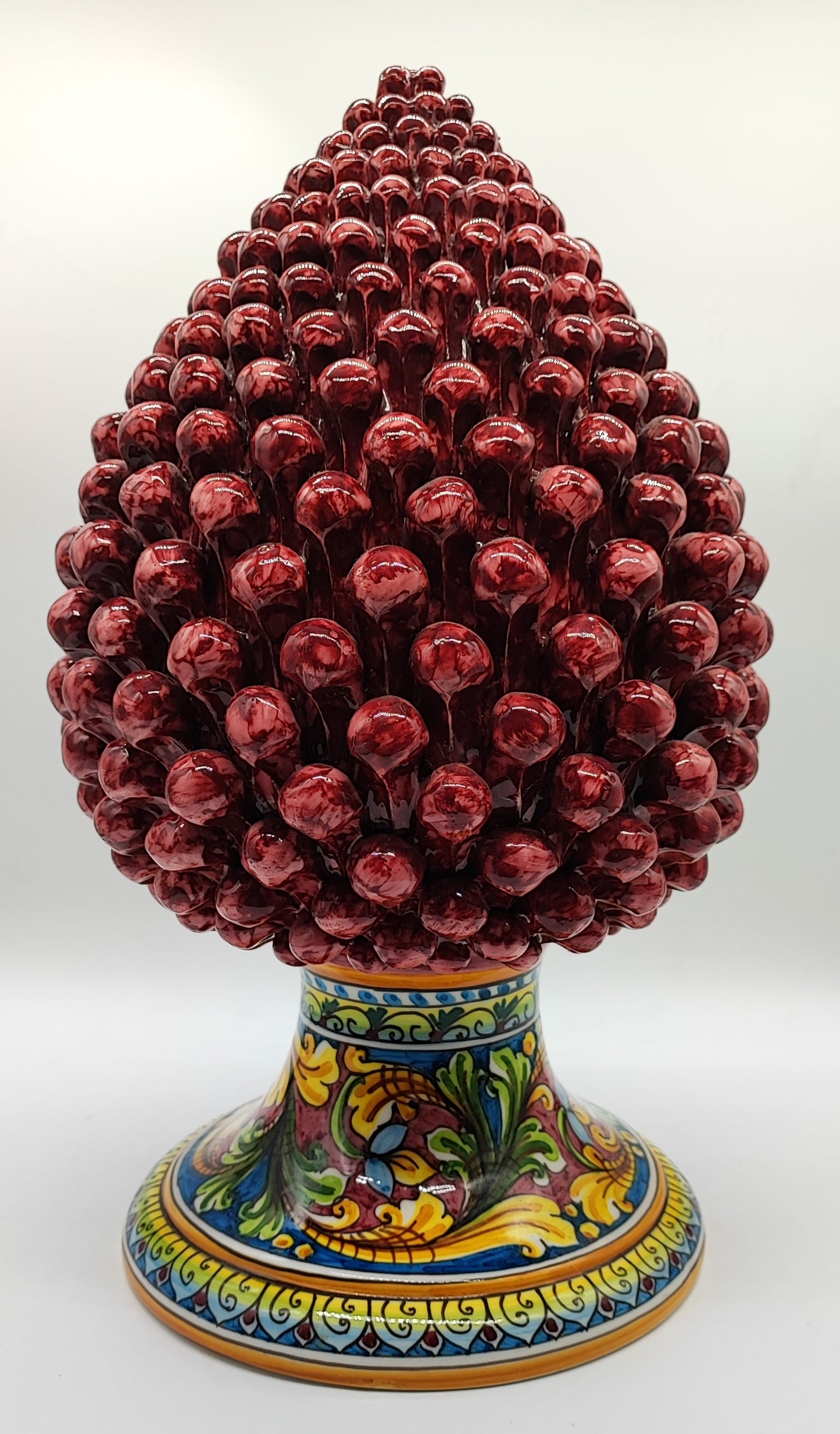 Large Sicilian Ceramic Pine Cone 42 cm – Handmade Italian Pigna