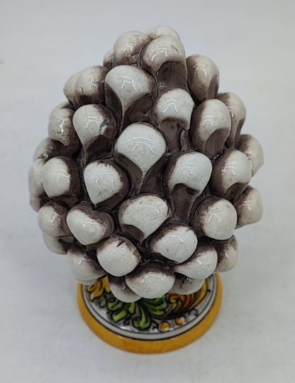 Handmade Sicilian Ceramic Pine Cone 17 cm – Colorful Italian Home Decor