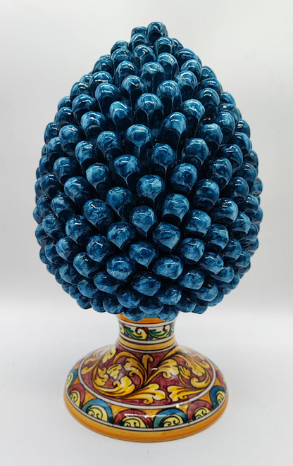 Sicilian Ceramic Pine Cone 32 cm – Handmade Italian Pigna