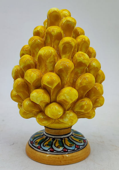 Handmade Sicilian Ceramic Pine Cone 15 cm – Antique Mediterranean Decor