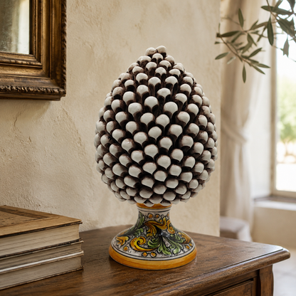 Sicilian Ceramic Pine Cone 32 cm – Handmade Italian Pigna