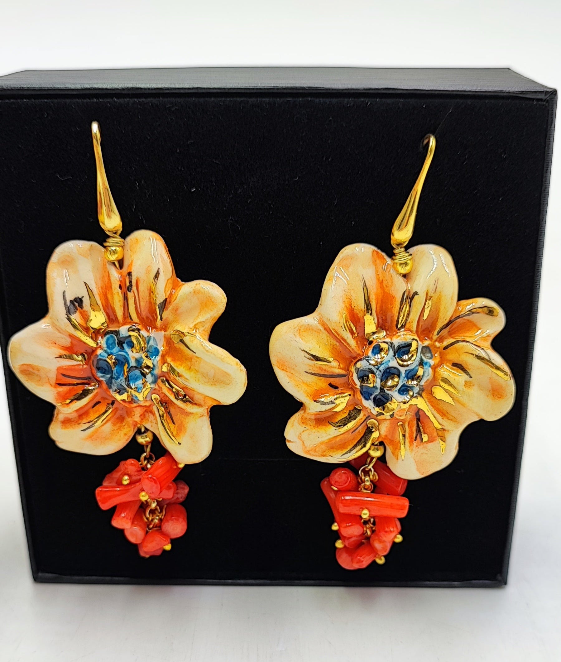 orange earrings
