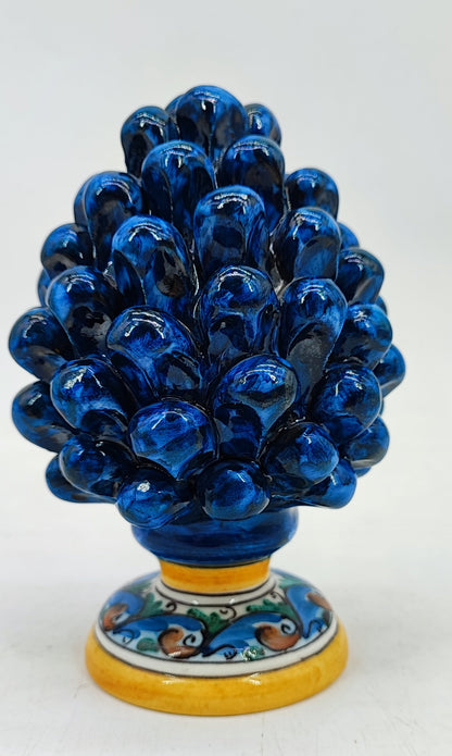 Handmade Sicilian Ceramic Pine Cone 17 cm – Italian Good Luck Home Decor