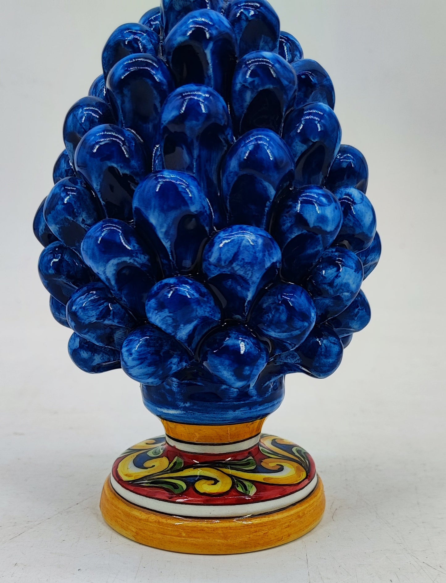 Handmade Sicilian Ceramic Pine Cone 17 cm – Colorful Italian Home Decor