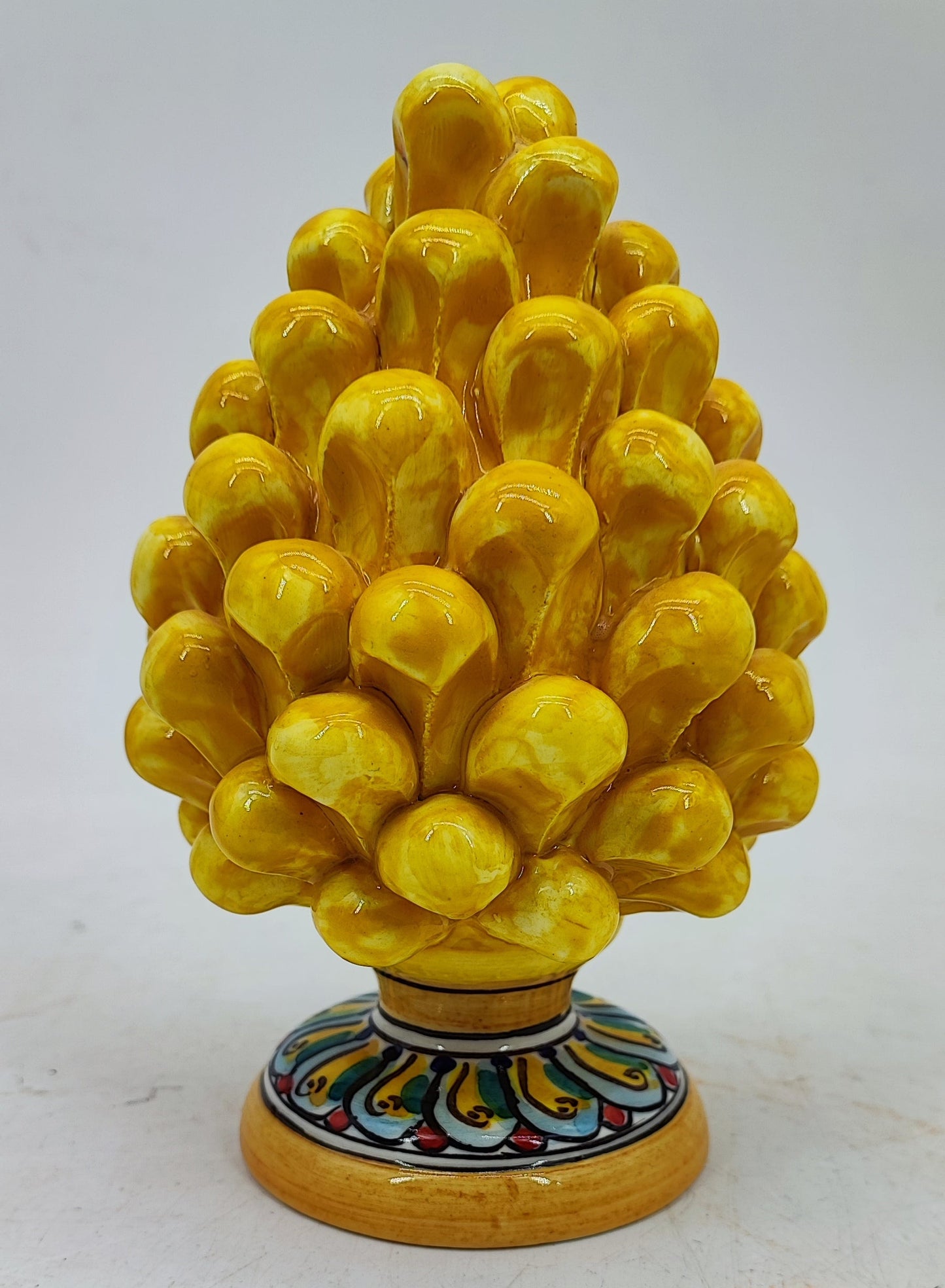 Handmade Sicilian Ceramic Pine Cone 15 cm – Antique Mediterranean Decor