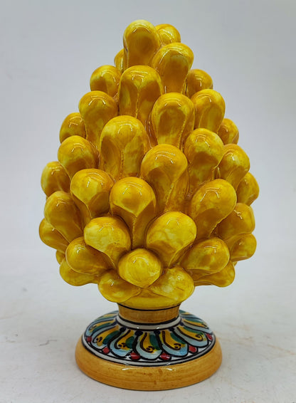 Handmade Sicilian Ceramic Pine Cone 15 cm – Antique Mediterranean Decor