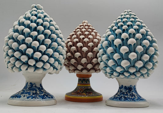 Handcrafted Caltagirone Ceramic Pine Cone: Sicilian Good Luck Symbol