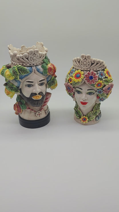 Ceramica di Caltagirone "Teste di Moro Siciliane (Serie Stagioni)"