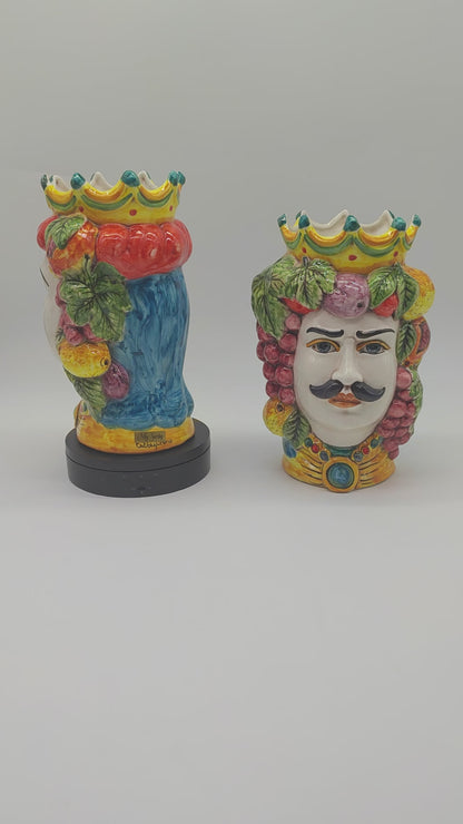 Ceramica di Caltagirone "Sicilian (Greche Model) Moorish Heads"