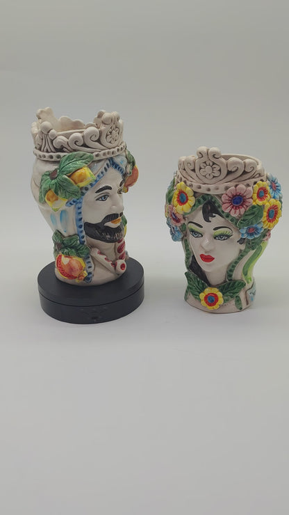 Ceramica di Caltagirone "Sicilian (Normanne Model) Moorish Heads"