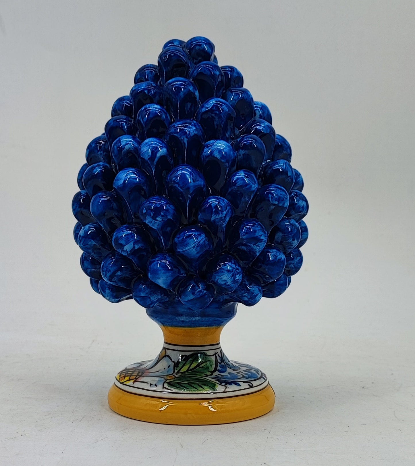 Handmade Sicilian Ceramic Pine Cone – 22 cm Italian Good Luck Decoration